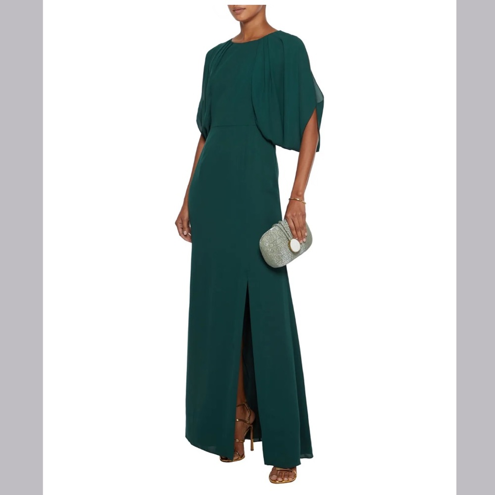 MIKAEL AGHAL EMERALD GREEN GOWN / WEDDING GUEST DRESS